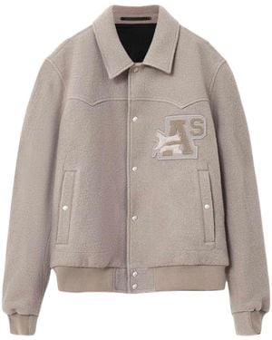 AllSaints Wool Royce Bomber Jacket - Grey