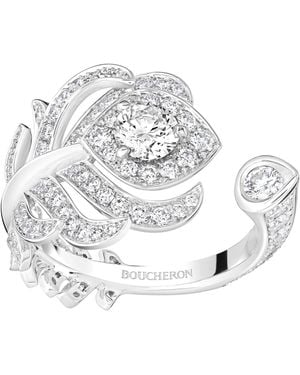 Boucheron And Diamond Plume De Paon Ring - White
