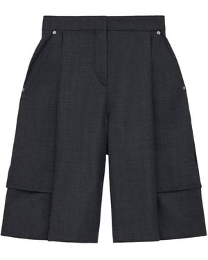 Loewe Wool-Blend Check Cargo Shorts - Blue