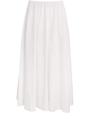 STAUD Stretch-Cotton Milano Maxi Skirt - White