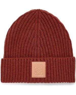 Loewe Cashmere Logo Beanie - Red