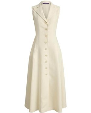 Ralph Lauren Silk-Linen Kensley Midi Dress - Natural