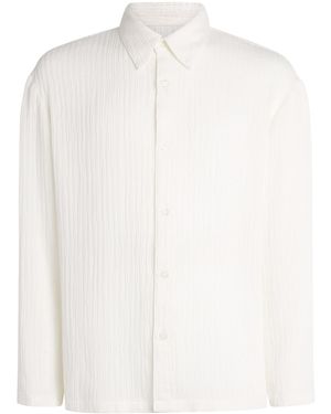 Sandro Loose Fit Crinkle Shirt - White