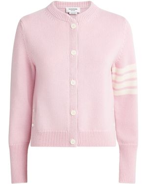 Thom Browne Wool Hector 4-Bar Cardigan - Pink