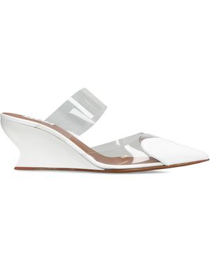 Alaïa Leather-Pvc Le Coeur Wedge Mules 60 - White