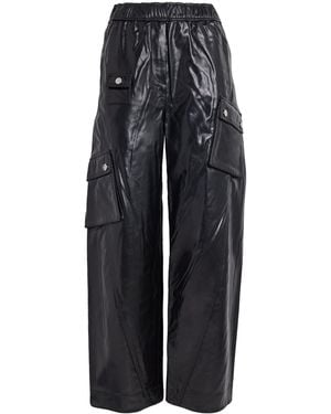 Ganni Recycled Leather-Blend Future Cargo Trousers - Black