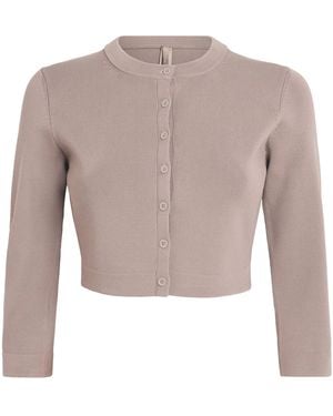 Skims Refined Knit Crop Cardigan - Grey