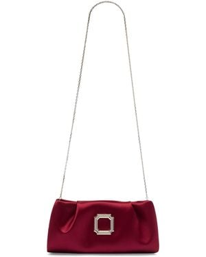 Malone Souliers Satin Vittoria Soft Clutch Bag - Red