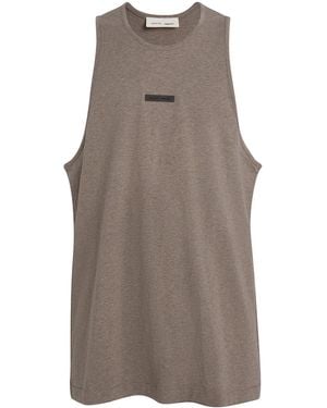 Fear Of God Cotton Oversized Logo Tank Top - Brown