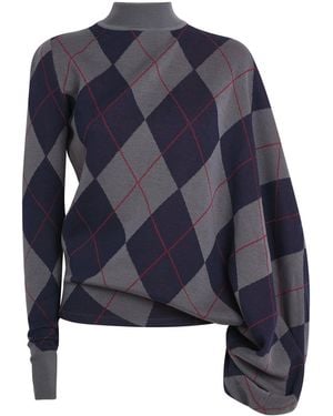 A.W.A.K.E. MODE Merino Wool Argyle Sweater - Blue