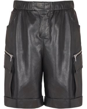 Balmain Lambskin Cargo Shorts - Gray