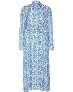 Max Mara Silk Midi Shirt Dress - Blue