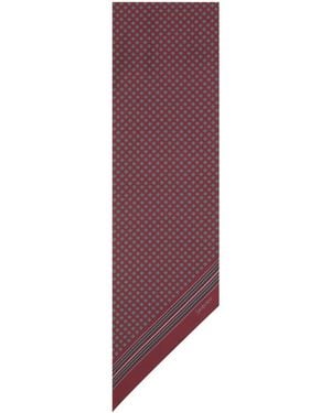 Saint Laurent Silk Geometric Print Cravat - Purple