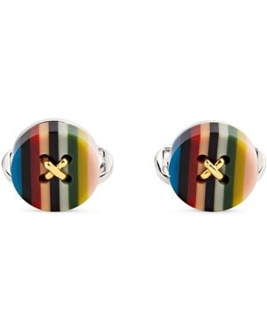 Paul Smith Signature Stripe Button Cufflinks - Multicolour