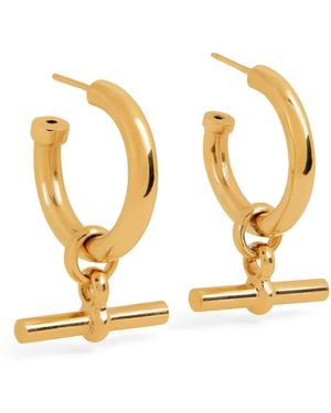 Tilly Sveaas Large-Plated T-Bar Hoop Earrings - Metallic