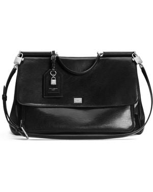 Dolce & Gabbana Leather My Sicily Top-Handle Bag - Black