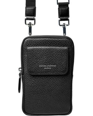 Aspinal of London Leather Cross-Body Phone Pouch - Black