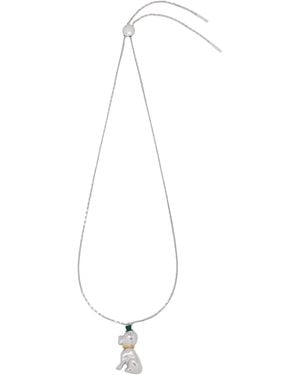 Loewe Sterling Dog Necklace - White