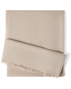 Brunello Cucinelli Cashmere-Silk Fringed Scarf - Natural