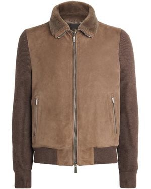 Moorer Wool-Cashmere Hybrid Jacket - Brown