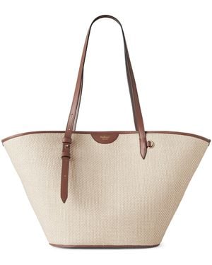 Mulberry Raffia Basket Tote Bag - Natural