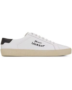 Saint Laurent Leather Court Classic Andy Sneakers - White