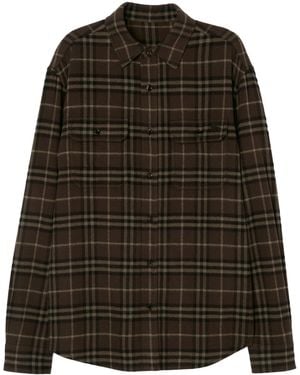 Burberry Wool Check Flannel Shirt - Green