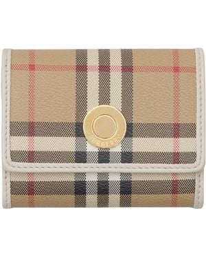 Burberry Check Folding Wallet - Natural