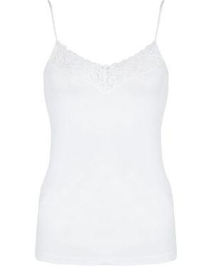 Hanro Moment V-neck Top - White