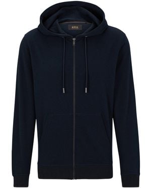 BOSS Cotton-Cashmere Hoodie - Blue