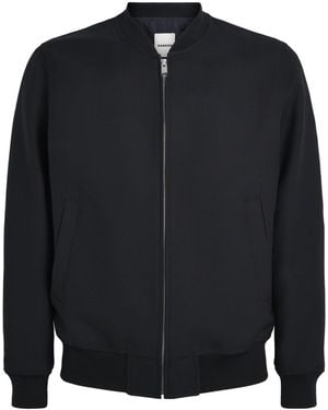 Sandro Wool-Blend Bomber Jacket - Blue