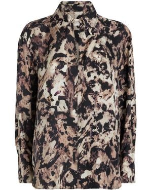 Agnona Silk Printed Shirt - Black