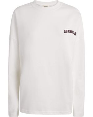 ADANOLA Long-Sleeve Varsity T-Shirt - White