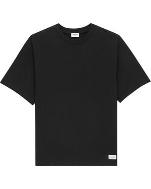 Saint Laurent Cotton-Blend Logo-Patch T-Shirt - Black