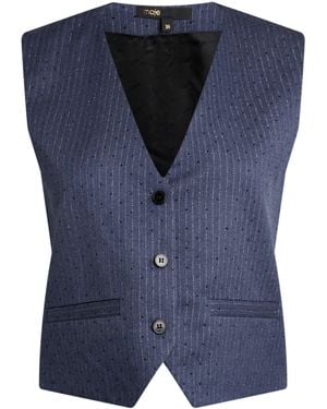 Maje Stripe Rhinestone-Embellished Waistcoat - Blue