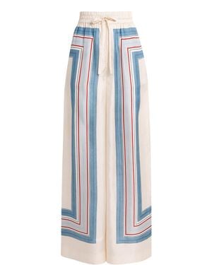Zimmermann Silk Stripe Track Trousers - Blue
