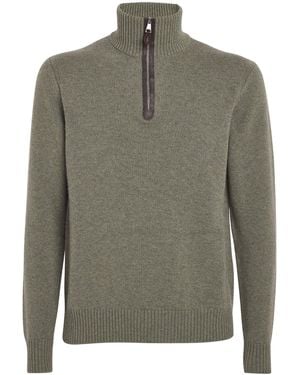 James Purdey & Sons Cashmere Quarter-Zip Sweater - Green