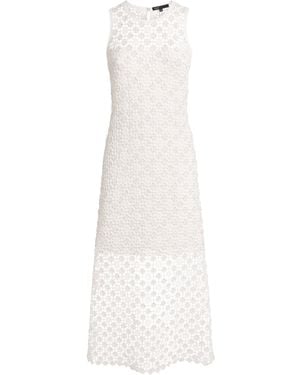 Maje Embellished Crochet Midi Dress - White