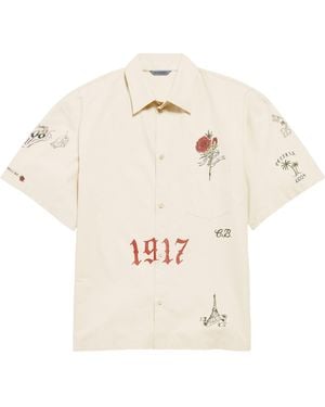 Balenciaga Cotton Tattoo Short-Sleeve Shirt - White