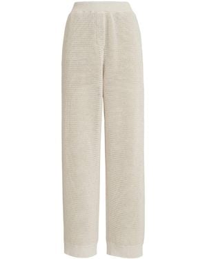 Brunello Cucinelli Cotton-Blend Knitted Pants - White