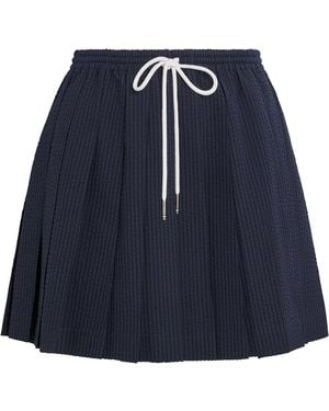 Thom Browne Wool Seersucker Pleated Mini Skirt - Blue