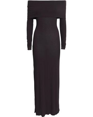 Skims Sheer Modal Off-The-Shoulder Maxi Dress - Black