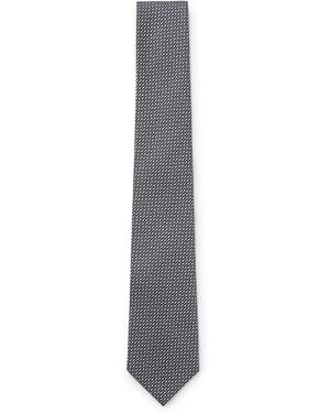 BOSS Silk Jacquard Tie - White
