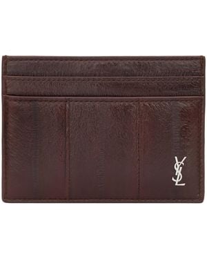 Saint Laurent Logo Card Holder - Brown