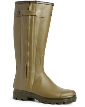 Le Chameau Leather-Lined Chasseur Wellington Boots - Green