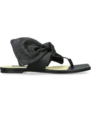 Givenchy Leather Boudoir Bow Sandals - Black