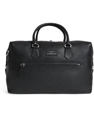 Polo Ralph Lauren Pebbled Leather Travel Duffle Bag - Black