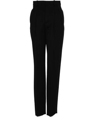 Saint Laurent Wool Tapered Trousers - Black