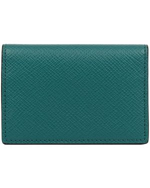 Smythson Panama Leather Card Case - Green