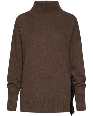 Marella Lace-Detail Jumper - Brown